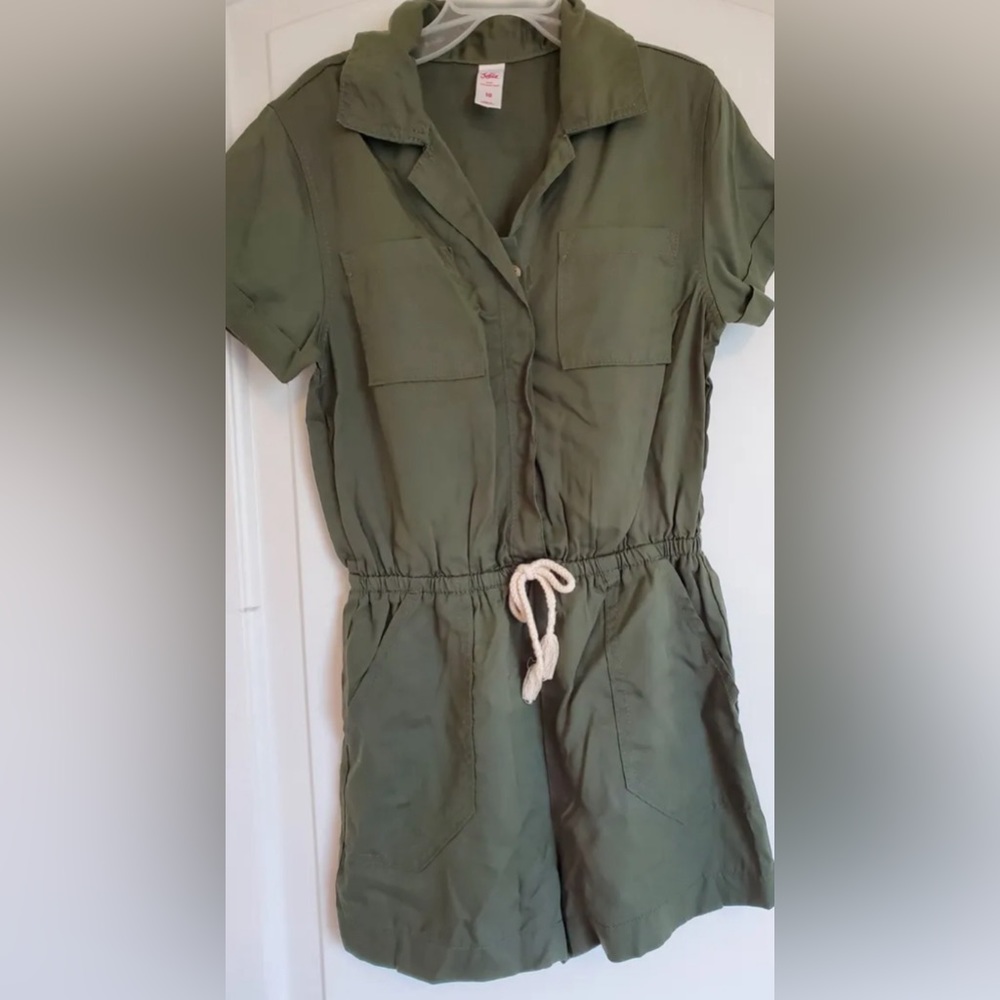 Justice romper army green size 16 (runs small) fits 10-14 perfect tho